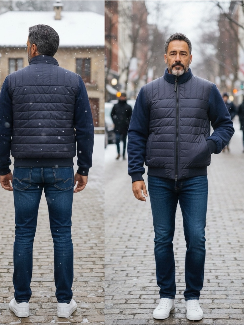 Robert Graham Men's Navy Blue Quilted Bomber Jacket NWT | Small | Floral Lining - Picture 3 of 15